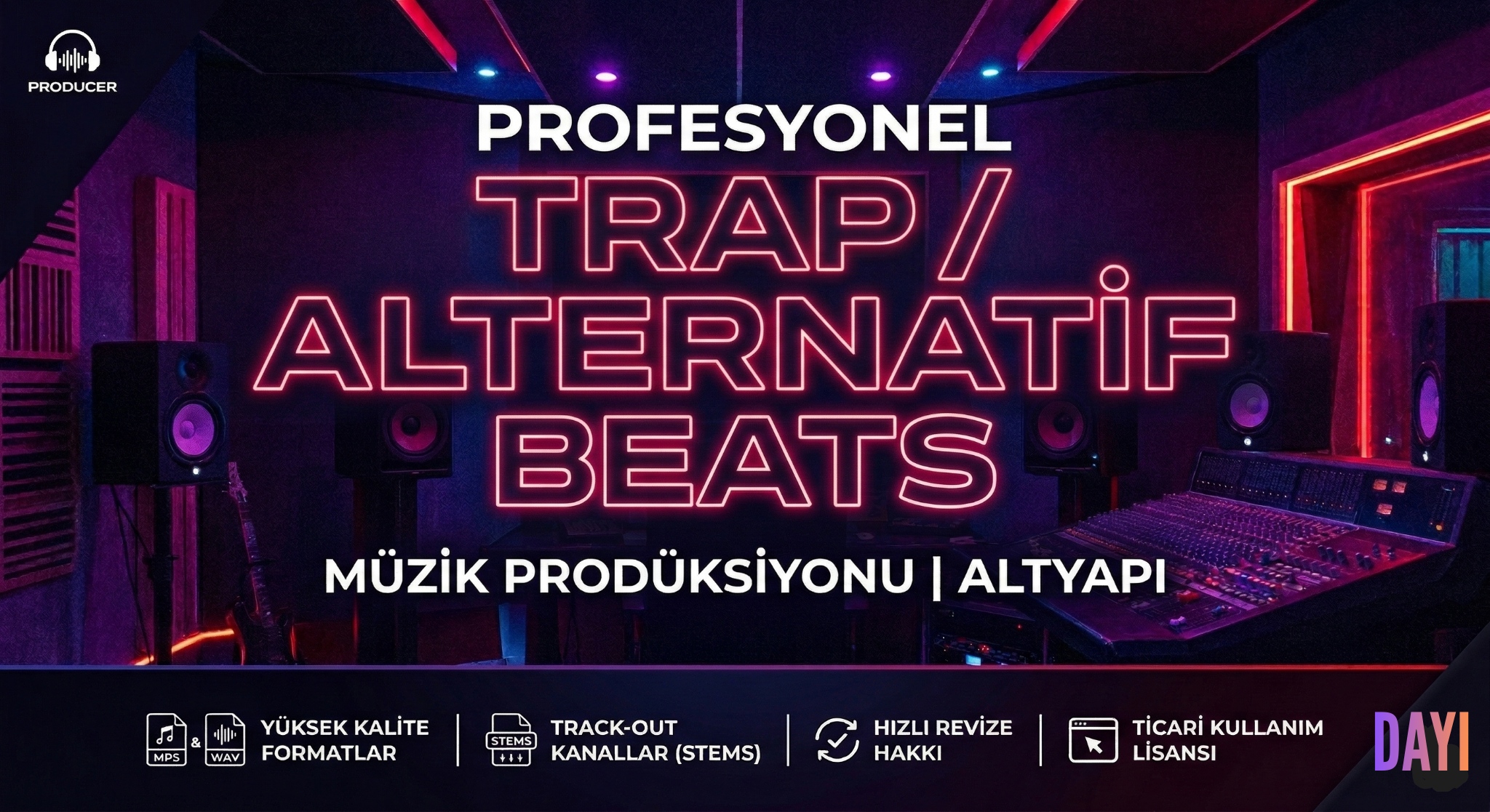 Ben, hit potansiyelli trap ve modern hip-hop altyapıları yaparım.