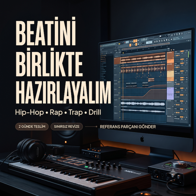 Hip-Hop, Rap, Trap, Drill ve Alt Türleri için Beatlerinizi hazırlayabilirim.